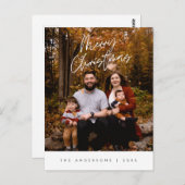 Moderne Gruß, frohe Weihnachten Familie Foto Postkarte (Vorne/Hinten)