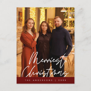Moderne Gruß, frohe Weihnachten Familie Foto Postkarte