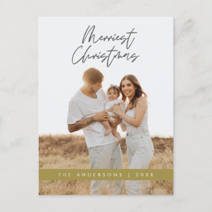 Moderne Gruß, frohe Weihnachten Familie Foto Postkarte