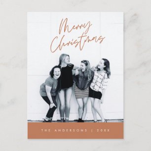 Moderne Gruß, frohe Weihnachten Familie Foto Postkarte