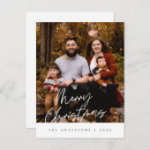 Moderne Gruß, frohe Weihnachten Familie Foto Postkarte (Vorne/Hinten)