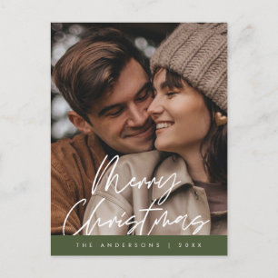 Moderne Gruß, frohe Weihnachten Familie Foto Postkarte