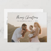 Moderne Gruß, frohe Weihnachten Familie Foto Postkarte (Vorne/Hinten)