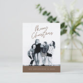 Moderne Gruß, frohe Weihnachten Familie Foto Postkarte (Stehend Vorderseite)