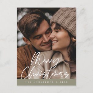 Moderne Gruß, frohe Weihnachten Familie Foto Postkarte