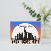 Moderne Grüße aus der New York City Postcard Postkarte (Stehend Vorderseite)