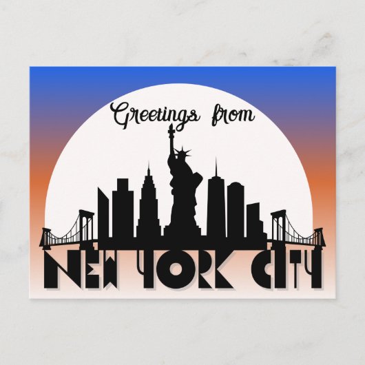 Moderne Grüße aus der New York City Postcard Postkarte (Vorderseite)