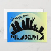 Moderne Grüße aus Philadelphia Postkarte (Vorne/Hinten)