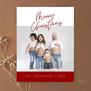 Moderne Grüße, Frohe Weihnachten Familienfoto Postkarte