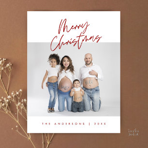 Moderne Grüße, Frohe Weihnachten Familienfoto Postkarte