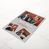 Moderne Grußkarte in Grau und Rot Folieneinladung (Gedreht)