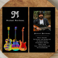 Moderne Guitar Teacher Custom Foto Business Card