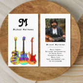 Moderne Guitar Teacher Custom Foto Business Card Visitenkarte