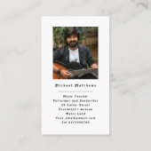 Moderne Guitar Teacher Custom Foto Business Card Visitenkarte (Rückseite)
