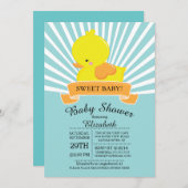 Moderne Gummi Duck Neutral Baby Dusche Einladung (Vorne/Hinten)