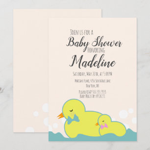 Moderne Gummienten Beige Baby-Party  Einladung