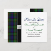 Moderne Gunn Tartan Hochzeit retten das Datum Save The Date (Vorne/Hinten)