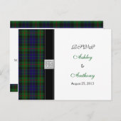 Moderne Gunn Tartan Wedding Rsvp Antwort Postkarte (Vorne/Hinten)