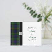 Moderne Gunn Tartan Wedding Rsvp Antwort Postkarte (Stehend Vorderseite)