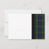 Moderne Gunn Tartan Wedding RSVP Antwortkarte (Rückseite)