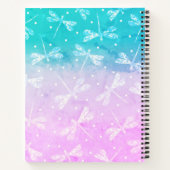Moderne, gürmisch-rosa Aqua-Libellen Notizblock (Rückseite)