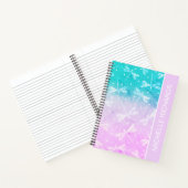 Moderne, gürmisch-rosa Aqua-Libellen Notizblock (Innenseite)