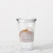 Moderne gürtelgoldene Aquarellformen, einfach eleg Acryltrinkbecher (Rückseite)