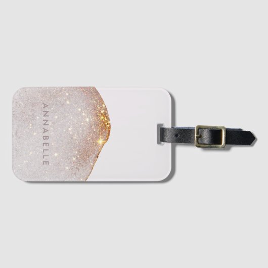 Moderne gürtelgoldene Aquarellformen, einfach eleg Gepäckanhänger (Vorderseite (Horizontal))