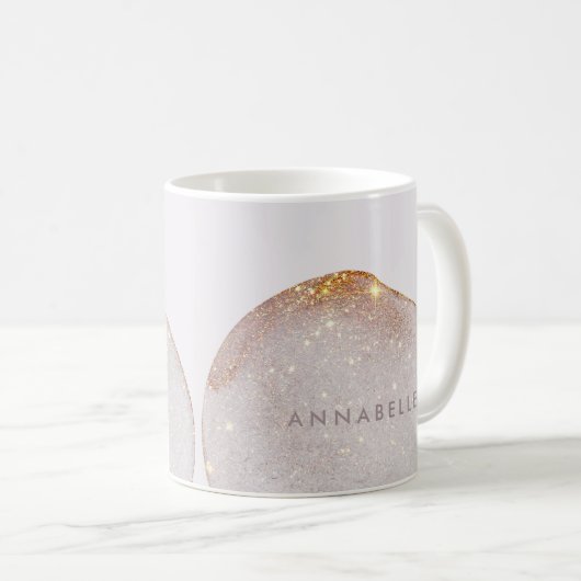 Moderne gürtelgoldene Aquarellformen, einfach eleg Kaffeetasse (VorderseiteRechts)