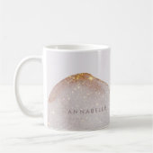 Moderne gürtelgoldene Aquarellformen, einfach eleg Kaffeetasse (Links)