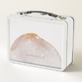 Moderne gürtelgoldene Aquarellformen, einfach eleg Metall Brotdose (Rückseite)