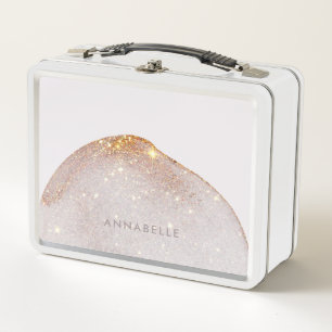 Moderne gürtelgoldene Aquarellformen, einfach eleg Metall Brotdose