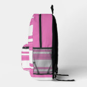 Moderne, gürtnerisch Vintage, rosa abstrakte Linie Bedruckter Rucksack (Rechts)