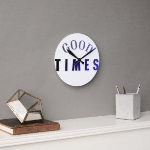 Moderne gute Zeiten-Typografie-Wanduhr Runde Wanduhr