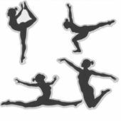Moderne Gymnastikmädchen , Gymnast-Silhouette Aufkleber (Vorderseite)