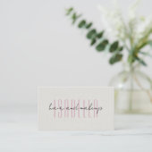 Moderne Haar-Make-up-Artist-Faux-Leinen-Script-Fot Visitenkarte (Stehend Vorderseite)