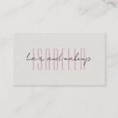 Moderne Haar-Make-up-Artist-Faux-Leinen-Script-Fot Visitenkarte (Vorderseite)