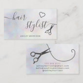 Moderne Haar-Stylist-Perlschere Visitenkarte (Vorne/Hinten)