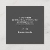 Moderne Haar Stylist Scheren Barber Dark Gray Quadratische Visitenkarte (Rückseite)