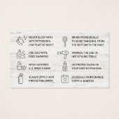 Moderne Haarbilderungen Aftercare Business Card (Rückseite)
