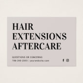 Moderne Haarbilderungen Aftercare Business Card (Vorderseite)