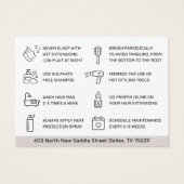 Moderne Haarbilderungen Aftercare Business Card (Rückseite)