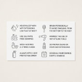 Moderne Haarbilderungen Aftercare Business Card (Rückseite)