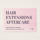 Moderne Haarbilderungen Aftercare Business Card (Vorderseite)