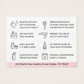 Moderne Haarbilderungen Aftercare Business Card (Rückseite)
