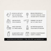 Moderne Haarbilderungen Aftercare Business Card (Rückseite)