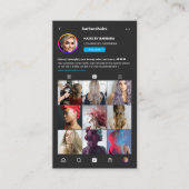 Moderne Haare Monogram Instagramm Dunkel Visitenkarte (Vorderseite)