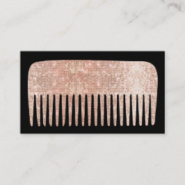 Moderne Haare Stylist Rose Gold Salon Comb Visitenkarte