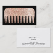 Moderne Haare Stylist Rose Gold Salon Comb Visitenkarte (Vorne/Hinten)