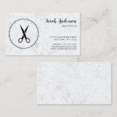 Moderne Haare Stylist Schere Schwarzer Graue Marmo Visitenkarte (Vorne/Hinten)